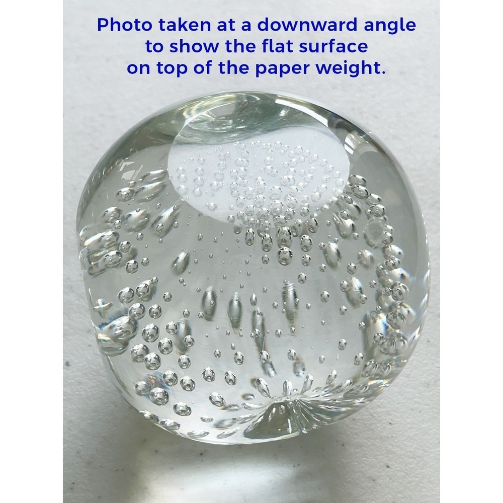 Bubble Clear Glass Paperweight Controlled Bubble Art Vintage 2.75 Inch - Picture 15 of 16